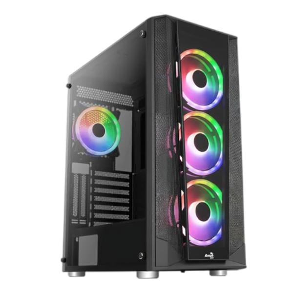 Gabinete para PC AeroCool Prism V2 Mid Tower Vidrio Templado 4 Ventiladores Negro