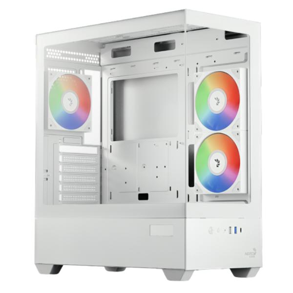 Gabinete para PC AeroCool P500D Digi V1 Mid Tower Vidrio Templado 3 Ventiladores RGB Blanco
