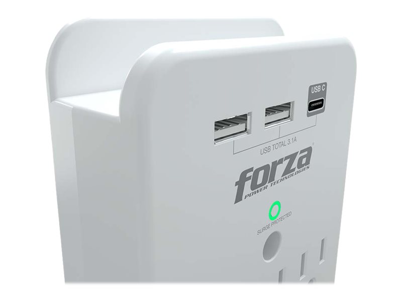 Protector de Voltaje Forza FWT-331USBC 3 Tomas 1875 W 125 V