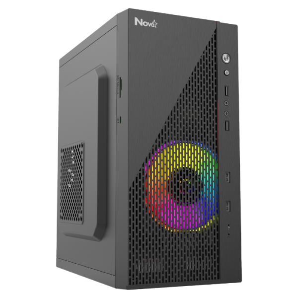 Gabinete para PC Nova CM01H1RA001 Mini Tower Micro-ATX sin Ventiladores Negro