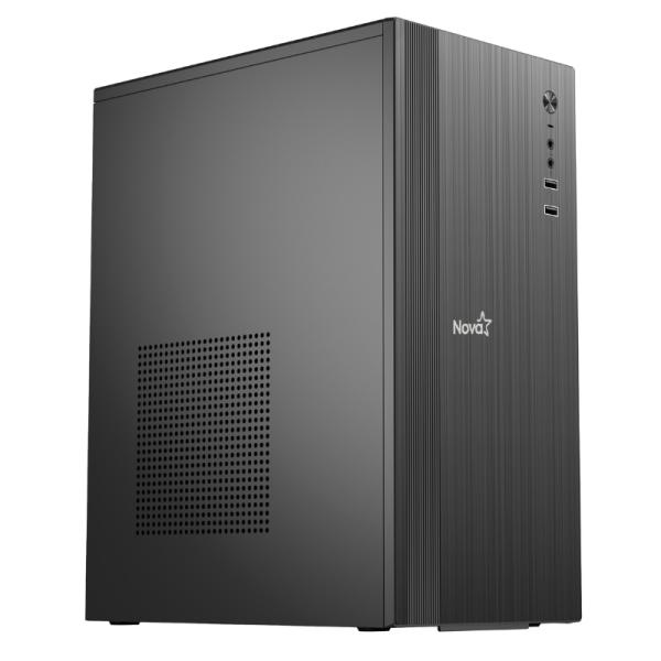 Gabinete para PC Nova MZ-585B sin Ventiladores Fuente 600 W Negro