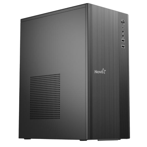 Gabinete para PC Nova MZ-580B sin Ventiladores Fuente 600 W Negro