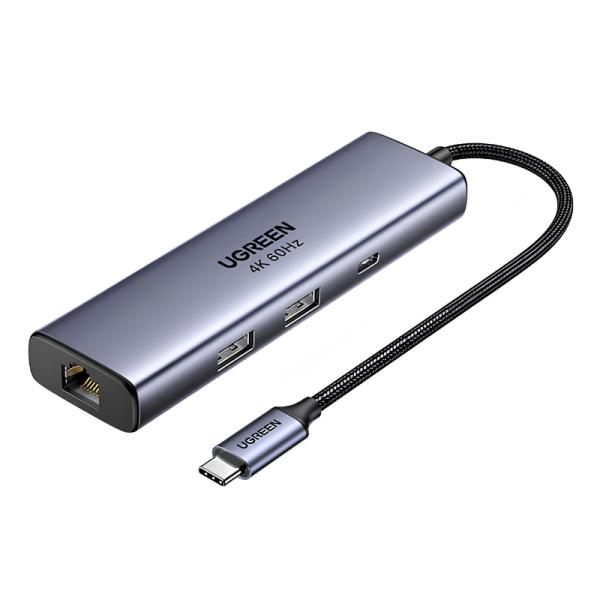 Hub UGREEN CM512 USB-C 6 en 1 DisplayPort PD 100 W RJ45 5Gbps