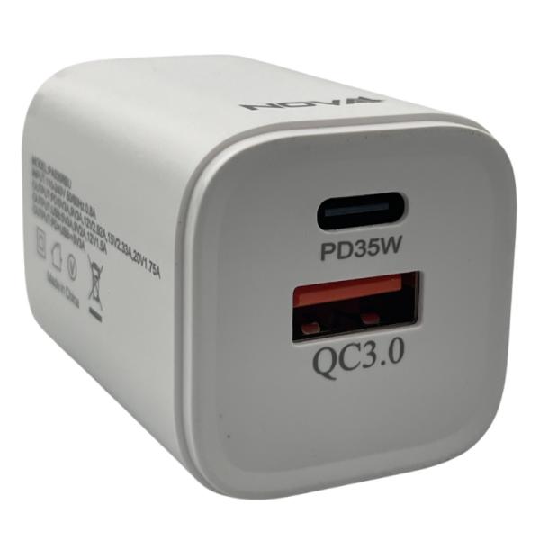 Cargador de Pared Nova PA035RBU001C USB-C + USB-A 35 W Blanco