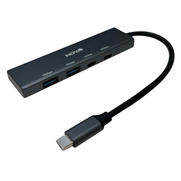 Hub Nova AHB2S440001C USB-C 4 Puertos USB-A 3.2 10Gbps