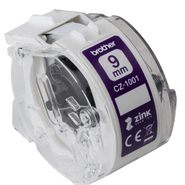 Rollo de Etiquetas Continuo Zero Ink Brother CZ1001 9mm X 5m VC-500W