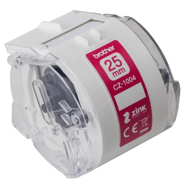 Rollo de Etiquetas Continuo Zero Ink Brother CZ1004 25mm X 5m VC-500W