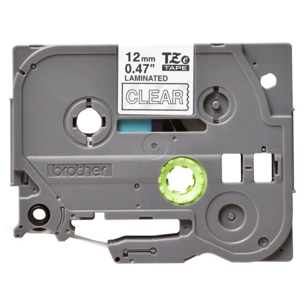 Cassette de Rotuladora Brother Cinta de Etiquetado 12mm Blanco Sobre Transparente