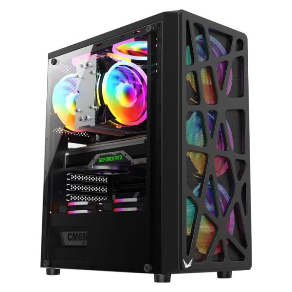 Gabinete para PC Formula V Line Mana AR Mid Tower Acrílico 4 Ventiladores Negro
