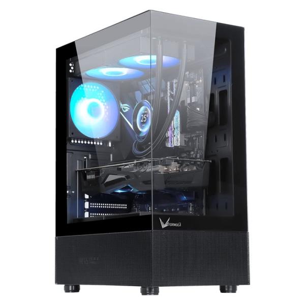 Gabinete para PC Formula V Line Crystal Z1+ AR Mid Tower Vidrio Templado 3 Ventiladores Negro