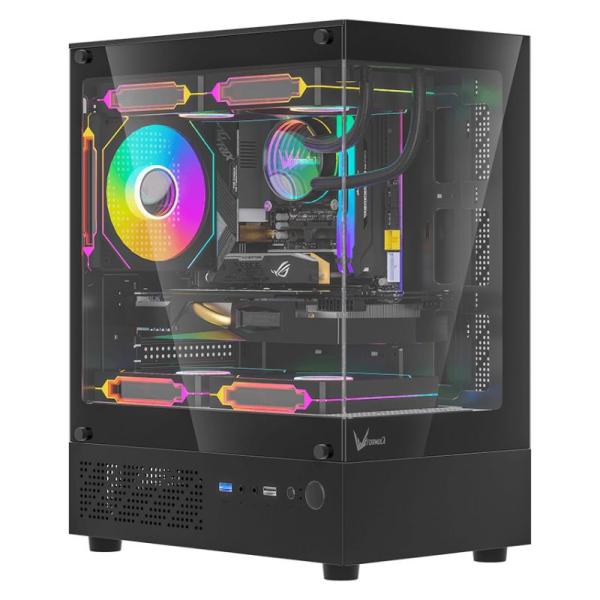 Gabinete para PC Formula V Line Crystal Z1CM Plus AR Mini Tower Vidrio Templado 3 Ventiladores ARGB