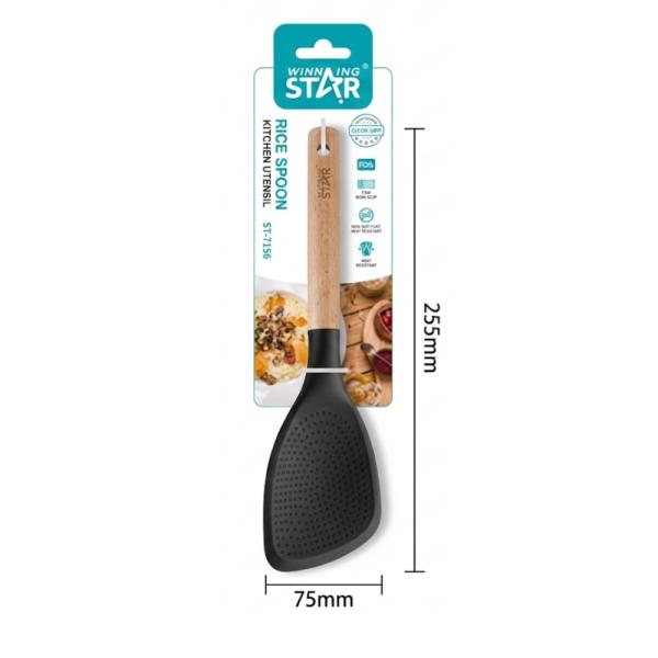 Cuchara Arrocera WINNINGSTAR ST-7559 Silicona/Nylon/Madera