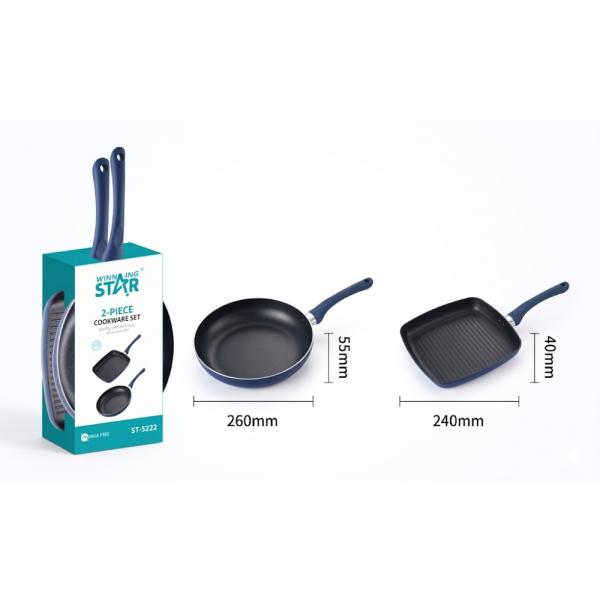 Set de Sartenes WINNINGSTAR ST-5222 2 Piezas Antiadherente Aluminio