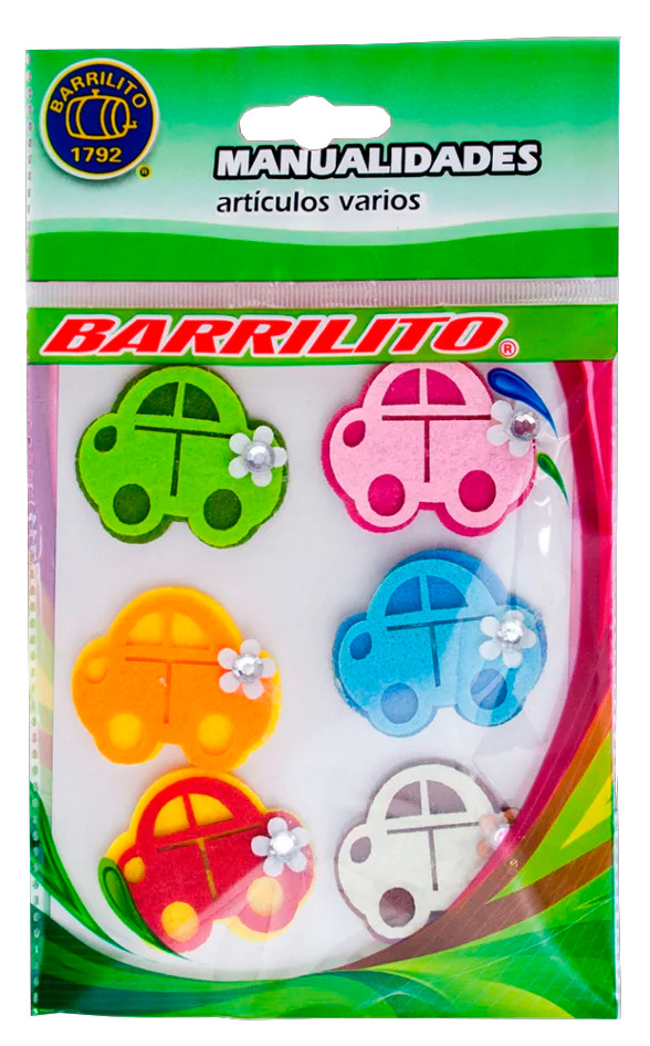 Calcomanías Barrilito FS091 Fieltro Carros 6 Piezas