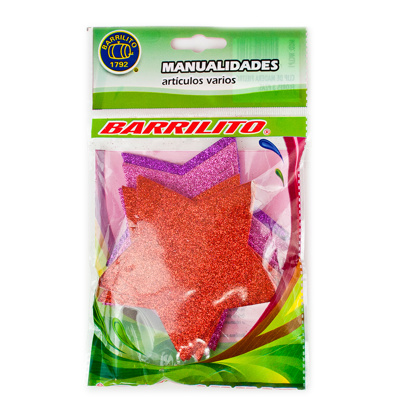 Calcomanías Barrilito FSG005 Foamy Estrellas 3 Colores con Pegamento 9.6cm 10 Piezas