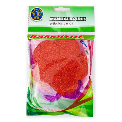 Calcomanías Barrilito FS003 Foamy Flores 3 Colores con Pegamento 9.6cm 10 Piezas
