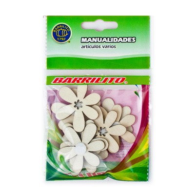 Calcomanías Barrilito WS014 Madera Flores 8 Piezas