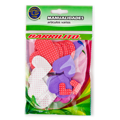 Calcomanías Barrilito FS013 Foamy Corazones 45 Piezas