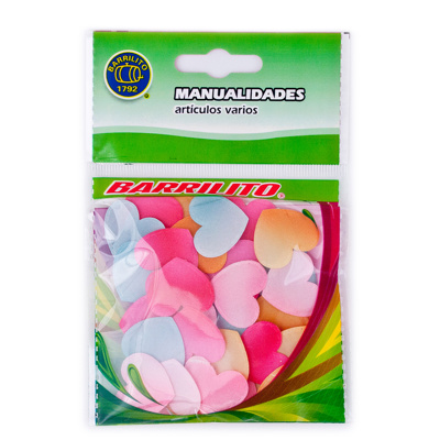 Figuras de Satín Barrilito AA075 Corazones 45x20mm 20 Piezas