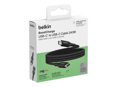 Cable Belkin BoostCharge USB-C a USB-C 2m 240 W USB 2.0 Negro