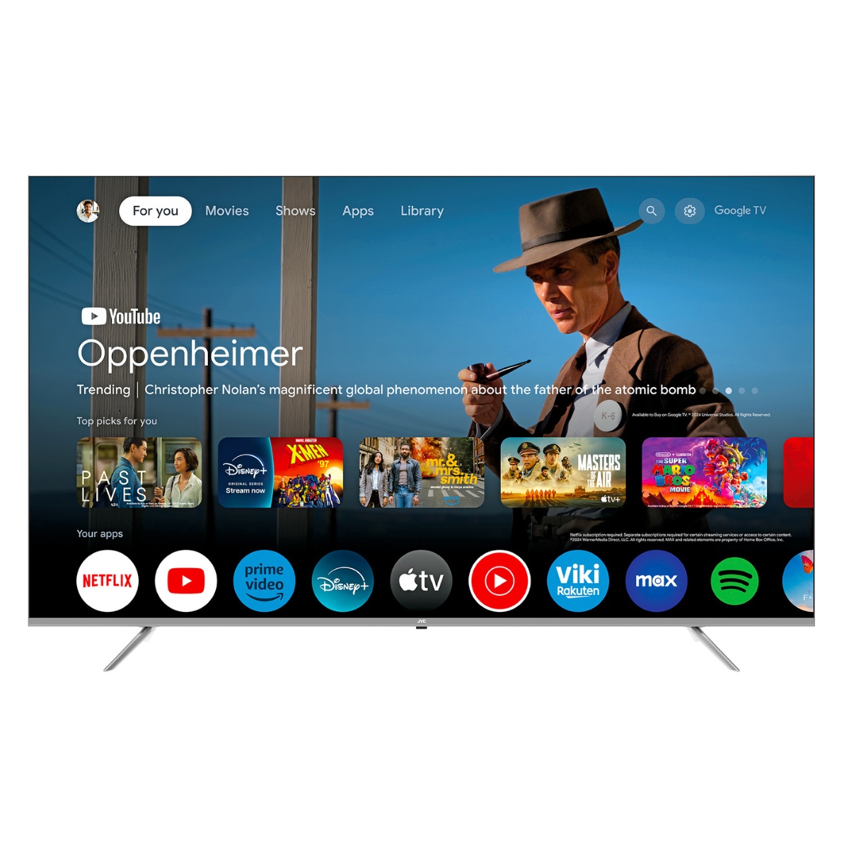 JVC televisor ISDBT 86" QLED 4K Frameless con google TV OS - LT-86KB738