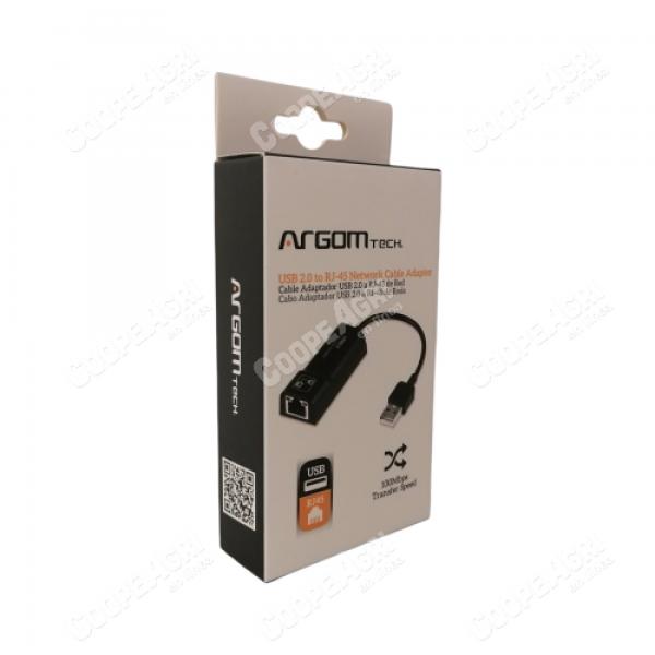 Adaptador de Red USB 2.0 a RJ45 100Mbps 15CM Argom ARG-CB-0045