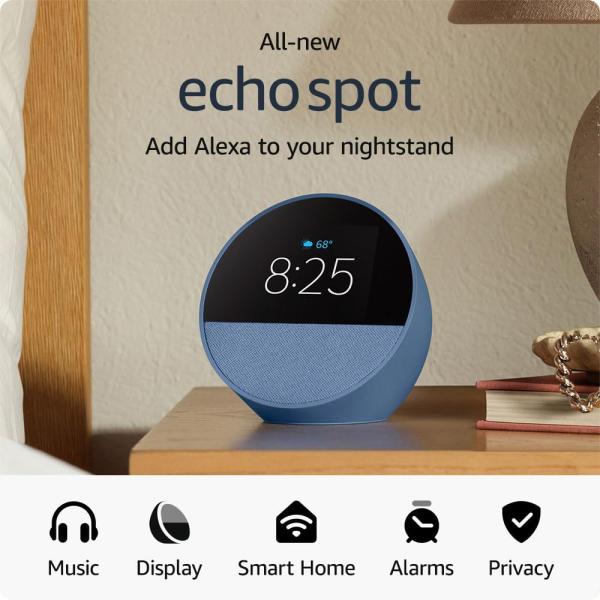 Amazon Echo Spot Alexa Despertador Inteligente Ocean Blue