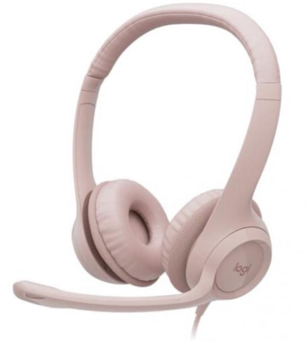 Headset Logitech H390 USB con Cancelación de Ruido Rosado