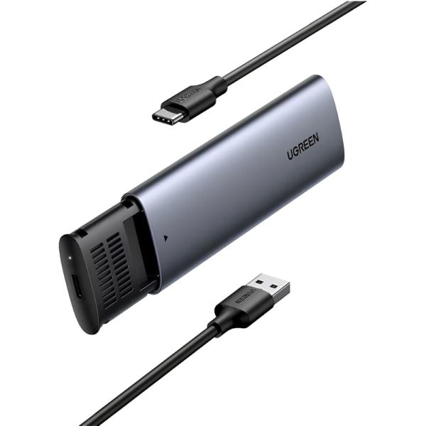 ENCAPSULADOR UGREEN CM400 USB-C A USB-C 3.0 M.2 SATA SSD NGFF 5GBPS CABLE 50CM 10903