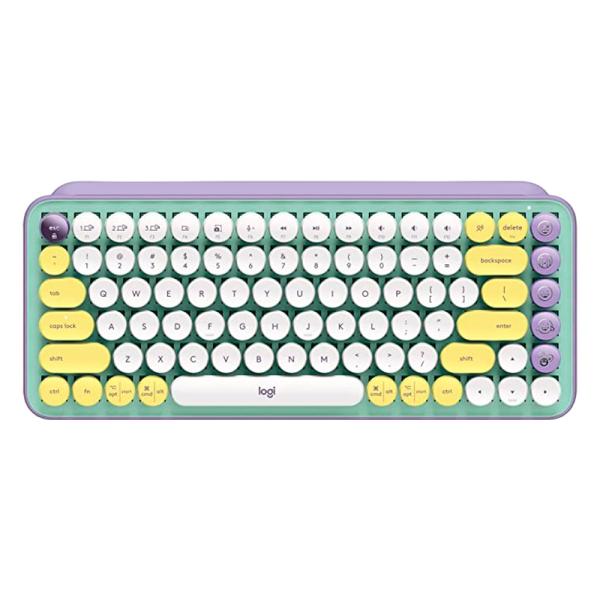 Teclado Logitech Pop Keys Mecánico Bluetooth Español Switch Café