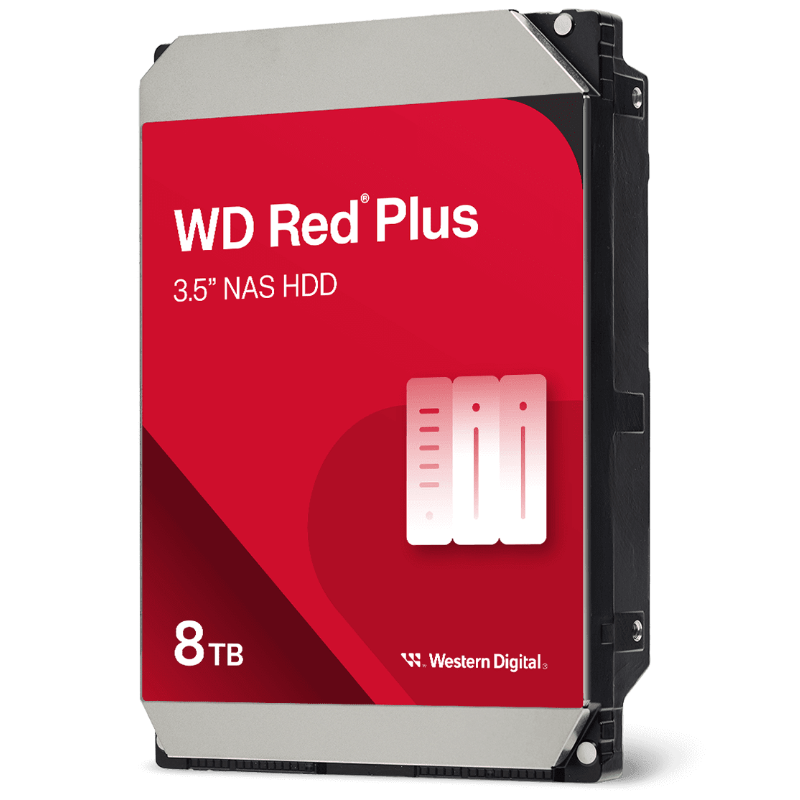 Disco Duro Western Digital Red Plus 8 TB NAS 3.5″ 5640rpm SATA