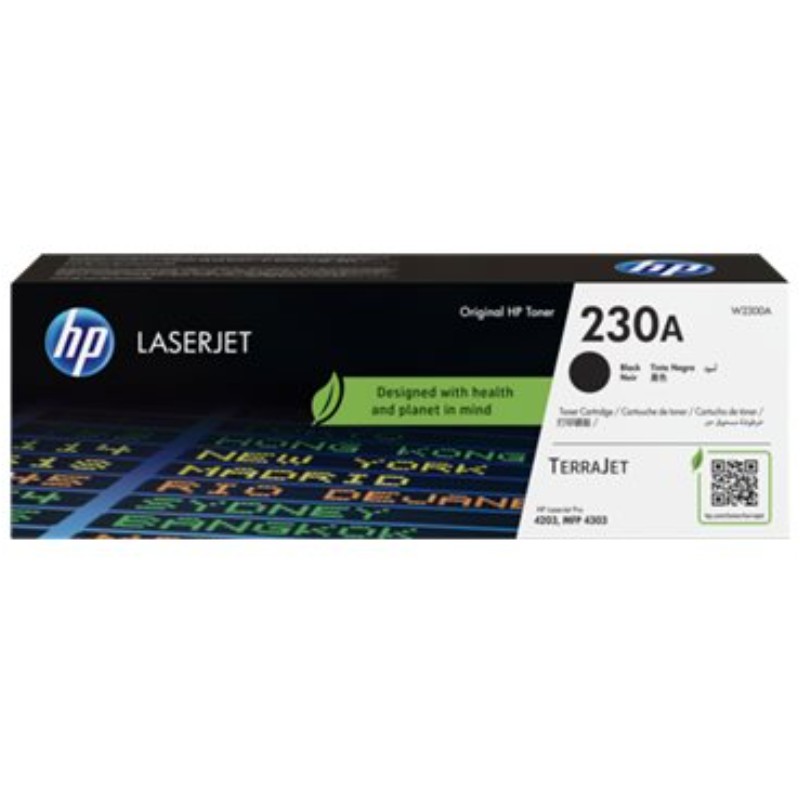 HP 230A - Negro - original - LaserJet - cartucho de tóner (W2300A) - para Color LaserJet Pro 4201, 4203, MFP 4301, MFP 4303
