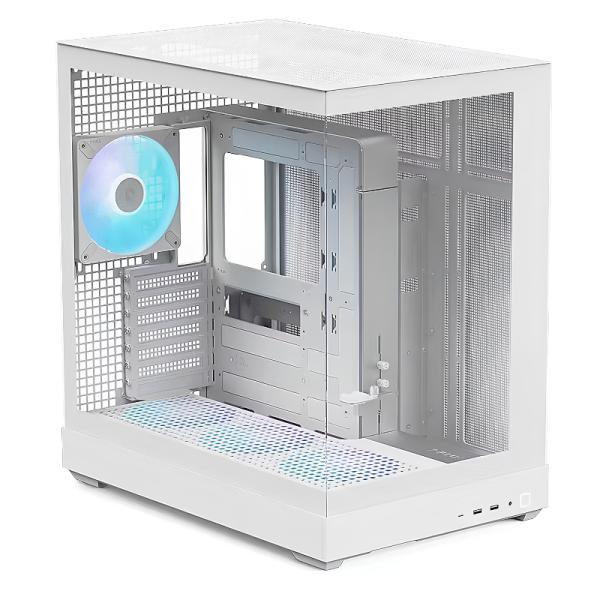 Gabinete para PC APNX V2-F-WT-V1 Mid Tower Vidrio Templado 4 Ventiladores Blanco