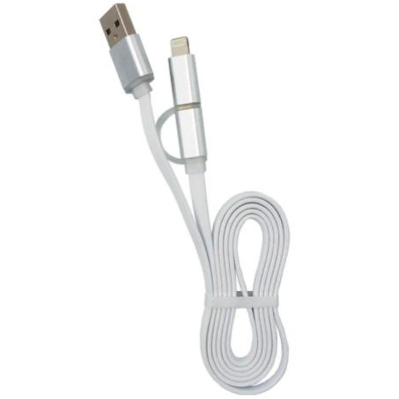 CABLE ARGOM 2 IN 1 IPHONE LIGHTNING MICRO USB ARG-CB-0058