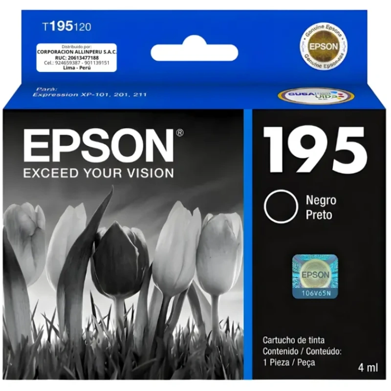 Tinta Epson T195 Cartucho Negro