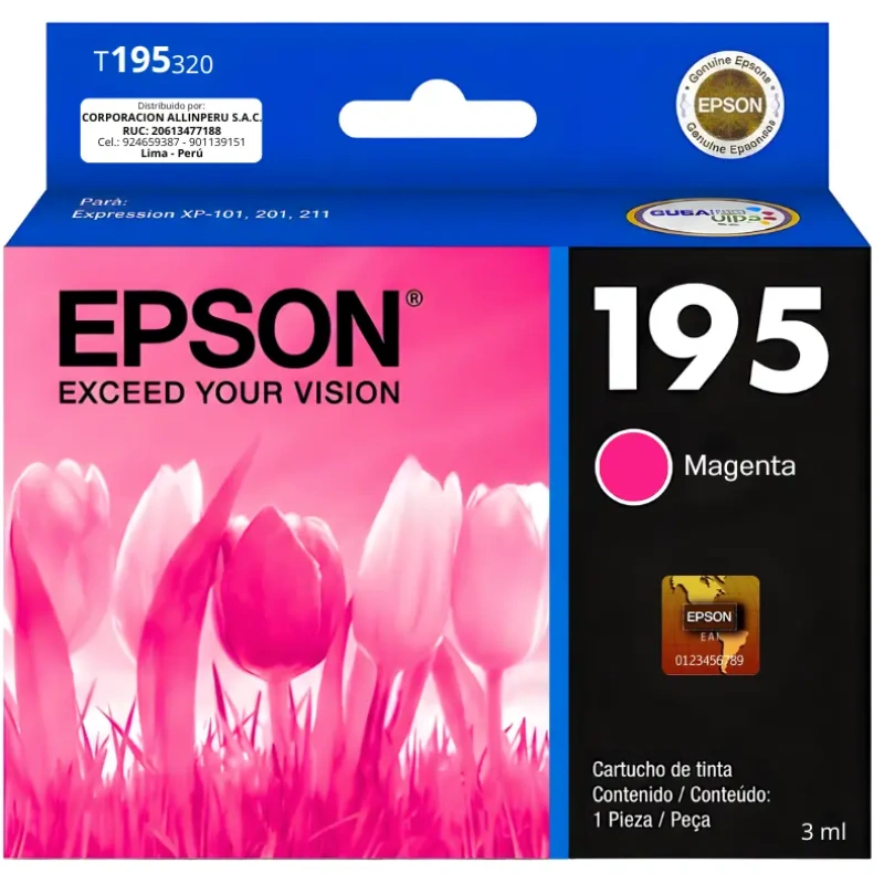 Epson T195 - Magenta - original - cartucho de tinta - para Expression XP-101, XP-201, XP-211