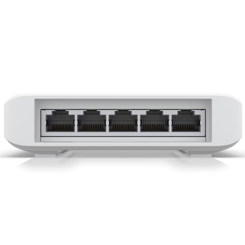 Switch UniFi FLEX de 5 puertos para semi-exterior IP55 (1 x PoE de entrada 802.3af/at/bt y 4 puertos PoE de salida 802.3af)