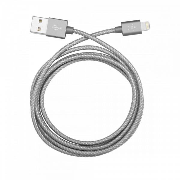 Cable Lightning Belkin Metalico para iPhone 1.2m Gris