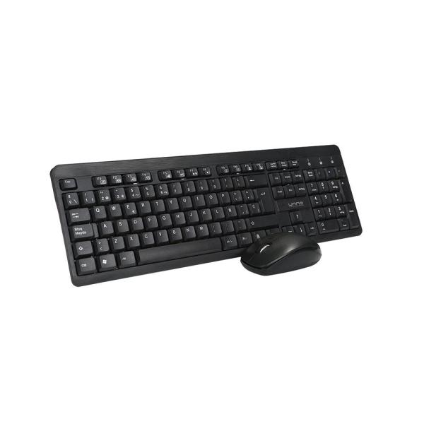 Combo Teclado y Mouse Unno Tekno Klass Inalámbrico Español Negro