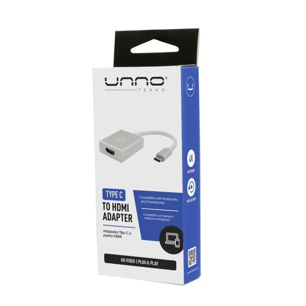Cable AV Unno Tekno Adaptador USB-C a HDMI 4K