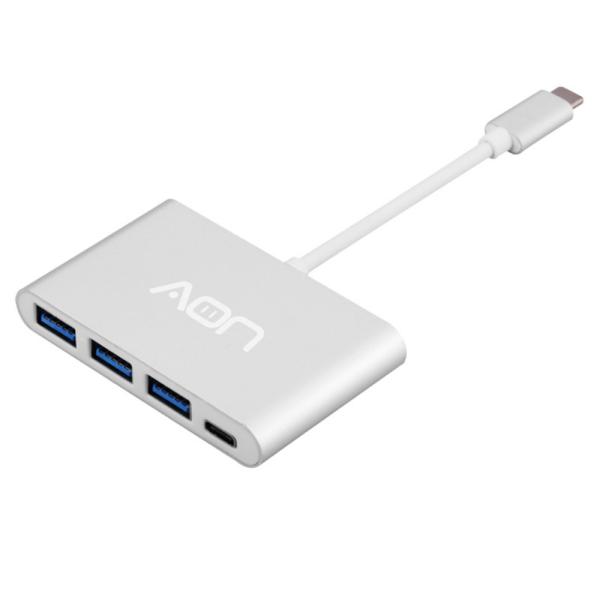 Hub USB-C AON 4 en 1 USB-A x3 USB-C PD 60W