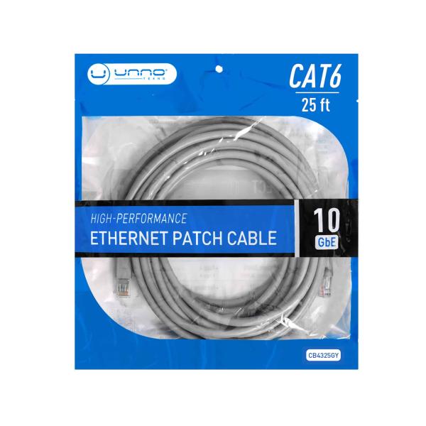 Cable de Red Unno Tekno Patch Cord Cat6 25ft