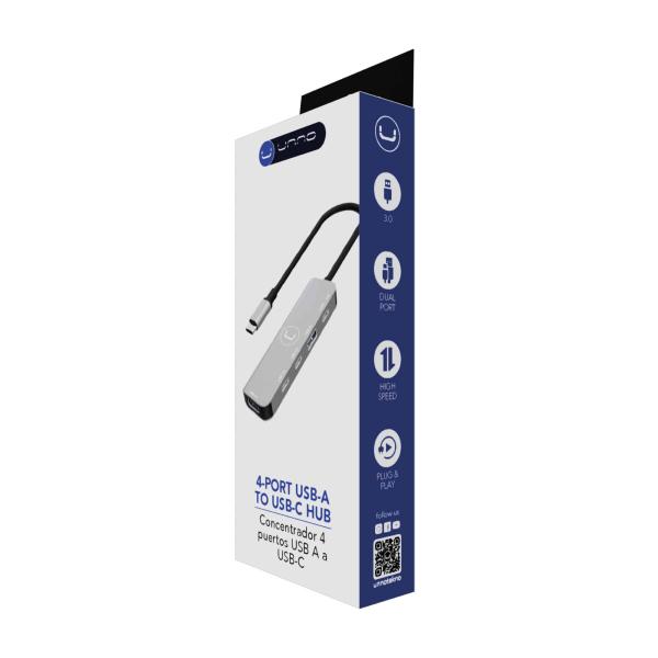 Hub USB-C Unno Tekno 4 Puertos USB-A USB-C