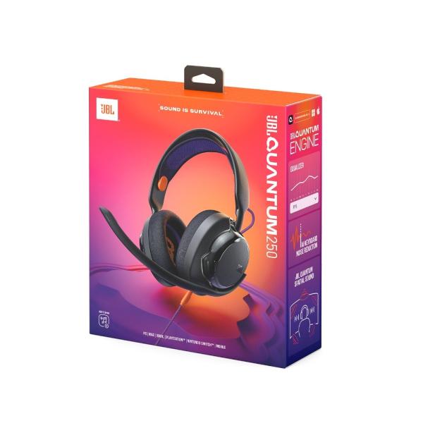 Audífonos JBL Quantum 250 Over-Ear Alámbrico Gaming Negro