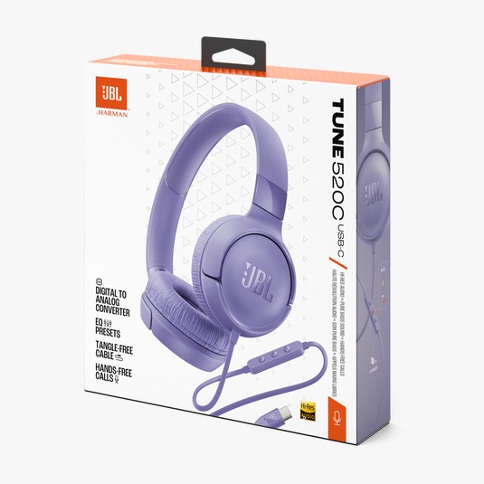 Audífonos JBL Tune 520C On-Ear USB-C Morado