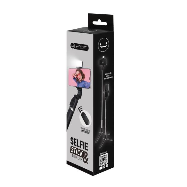 Selfie Stick con Tripode y Luz LED Unno Tekno