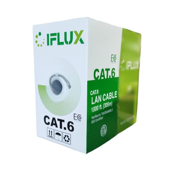 Cable de Red Iflux EcoLine Cat6 UTP Cobre 24AWG Gris