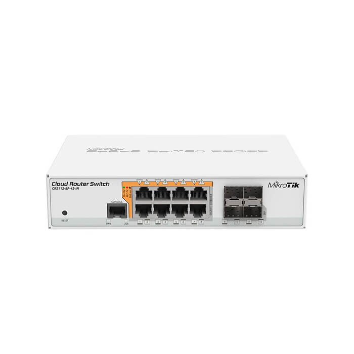Switch MikroTik Cloud Router 112 8 Puertos Gigabit POE Administrable 4 SFP