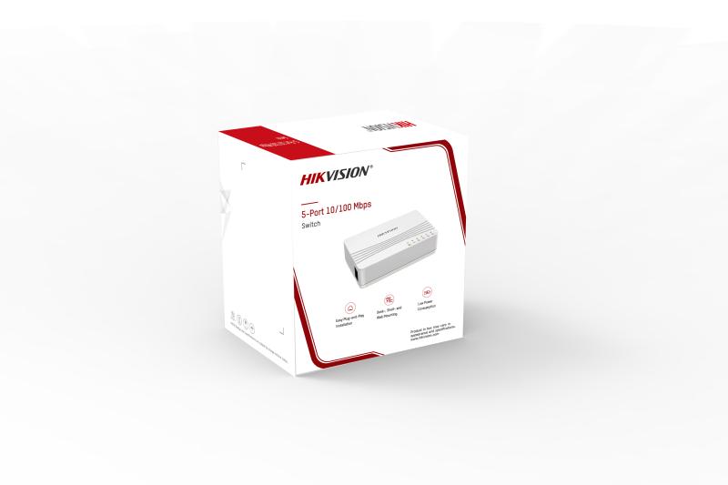 Switch Hikvision DS-3E0105D-E 5 Puertos Fast Ethernet No Administrable