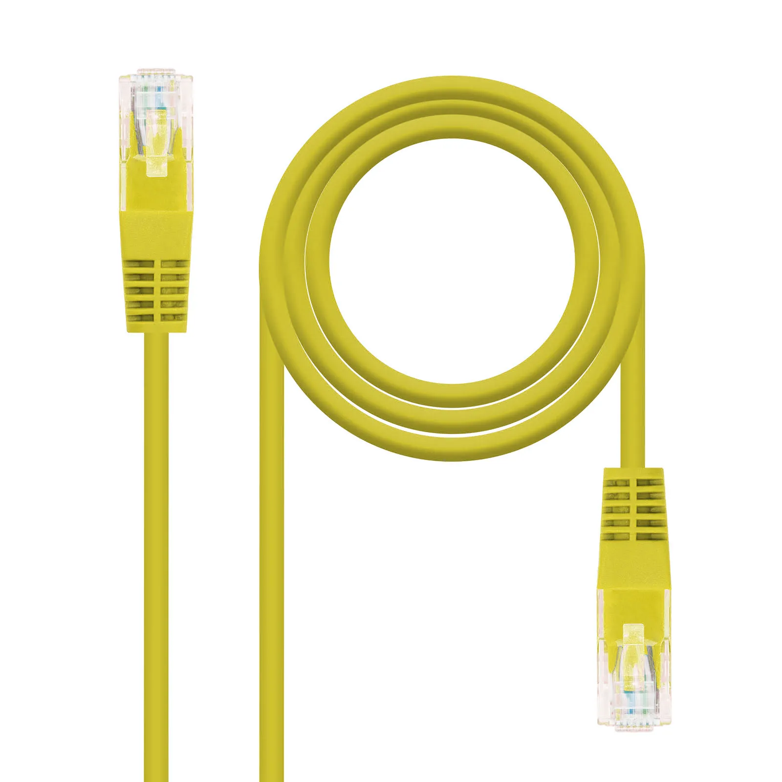 Patch Cord UTP, CAT5e, 2 pies (60cm) color amarillo.